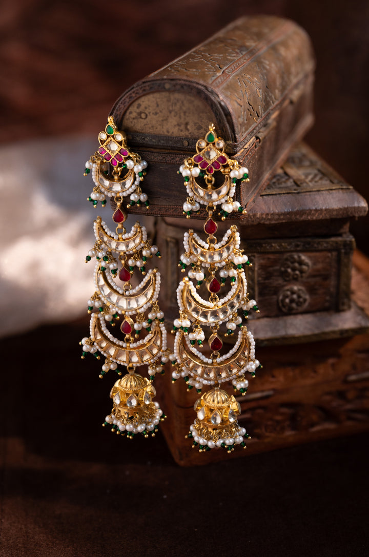 Jispa Kundan Jhumka Earrings
