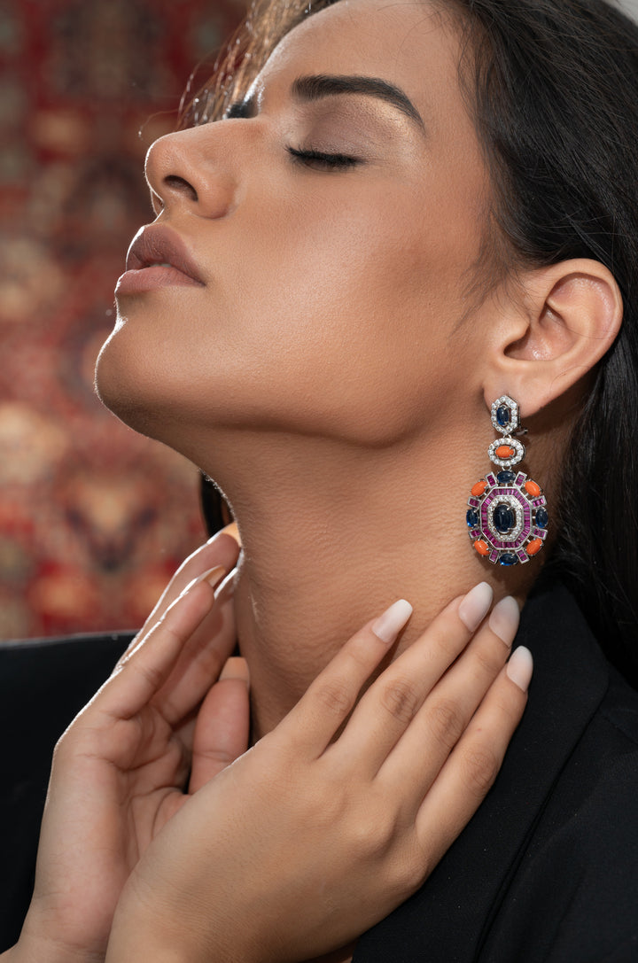 Elena Multicolored Faux Diamond Earrings