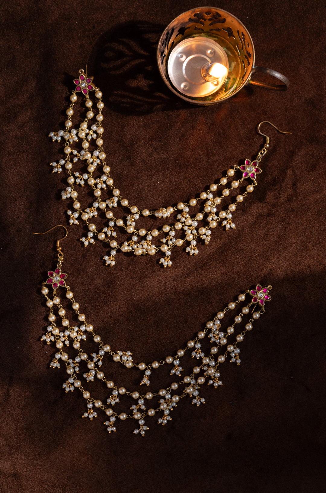Orenda Pink Kaan Chain Earrings