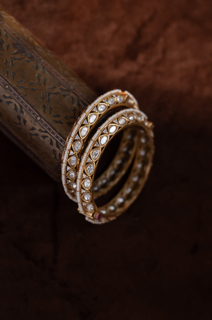 Ruby Polki Bangles - Set of 2