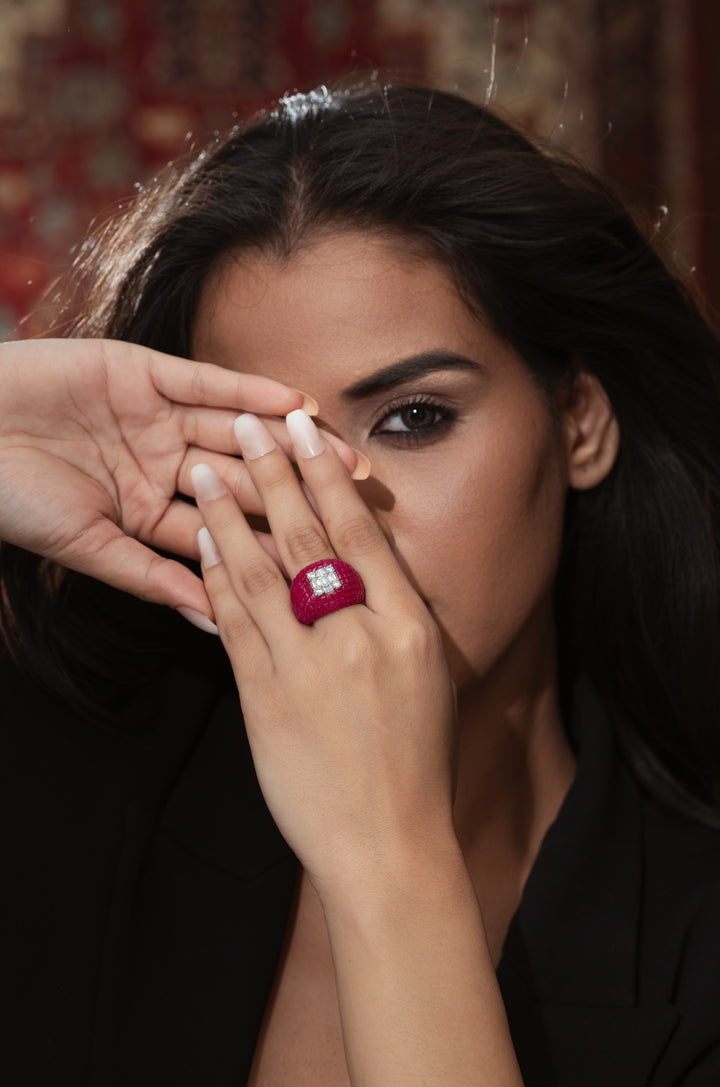 Grace Pink Faux Diamond Ring