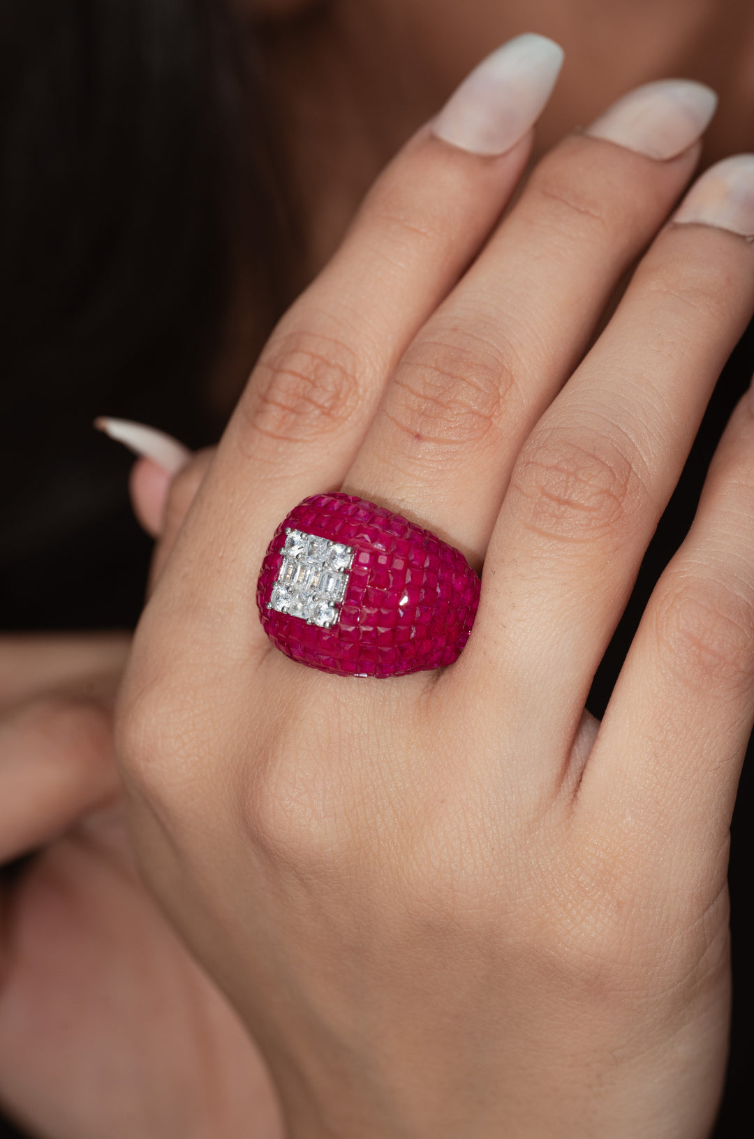 Grace Pink Faux Diamond Ring