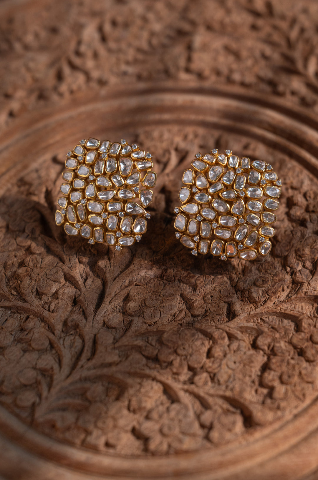 Wamika Polki Silver Studs