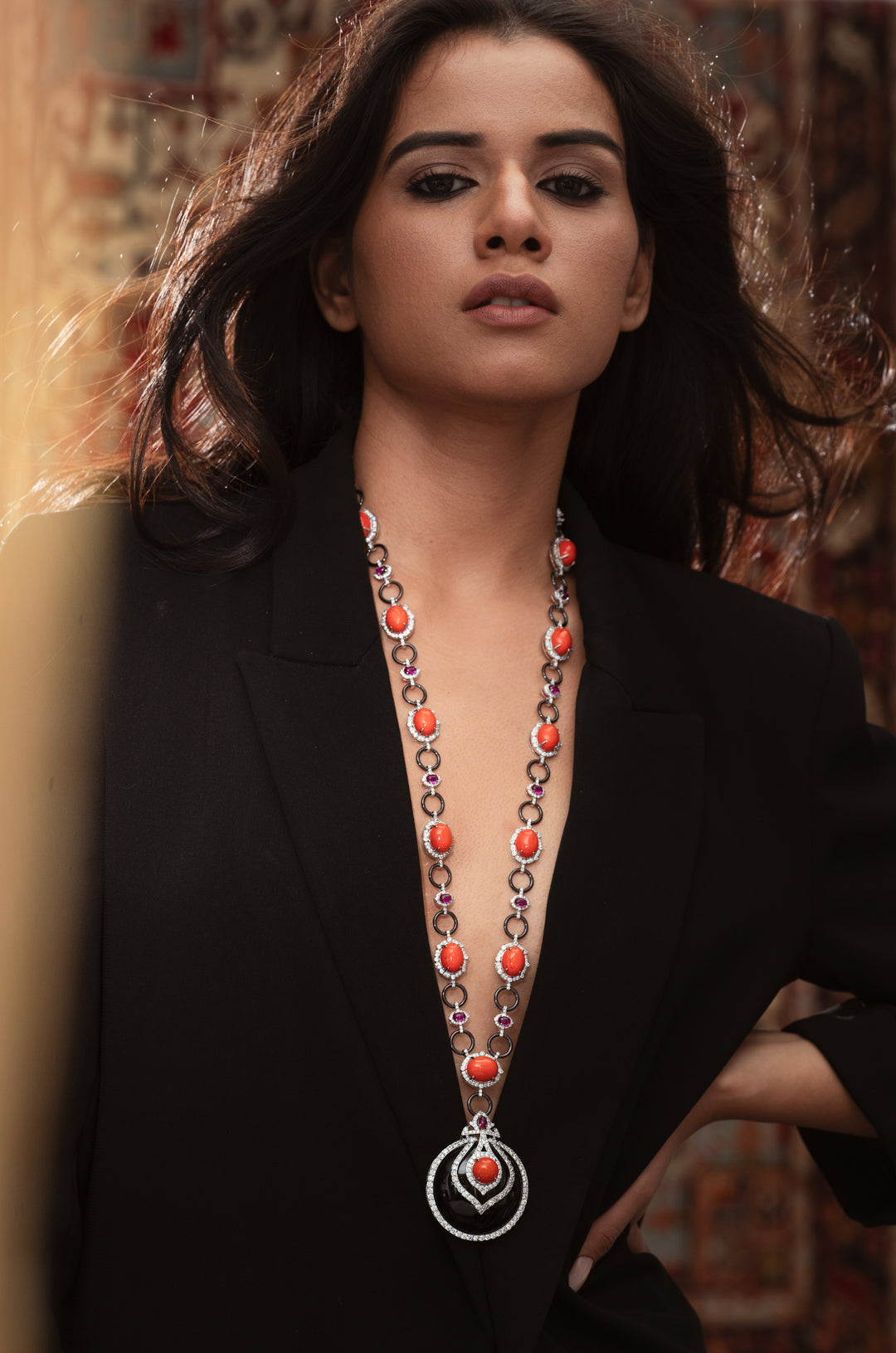 Amira Orange Necklace Set