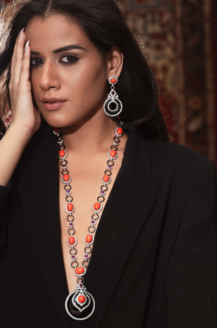 Amira Orange Necklace Set