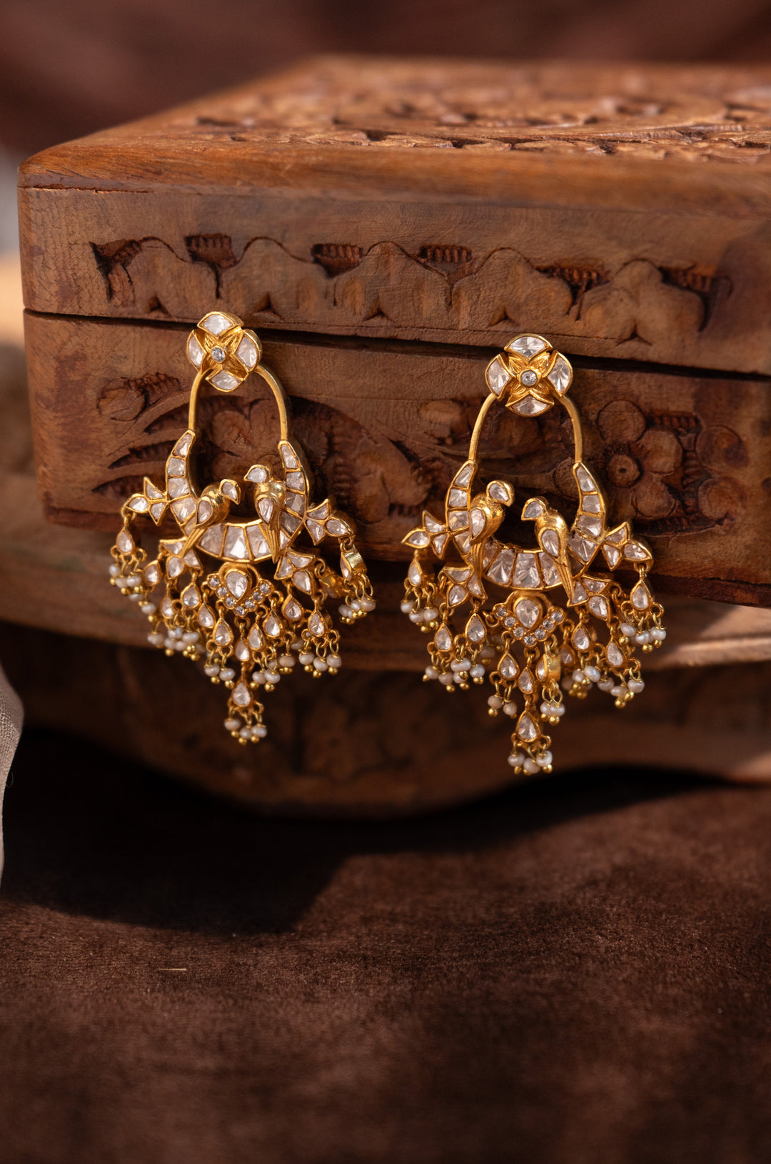 Noorie Silver Polki Earrings