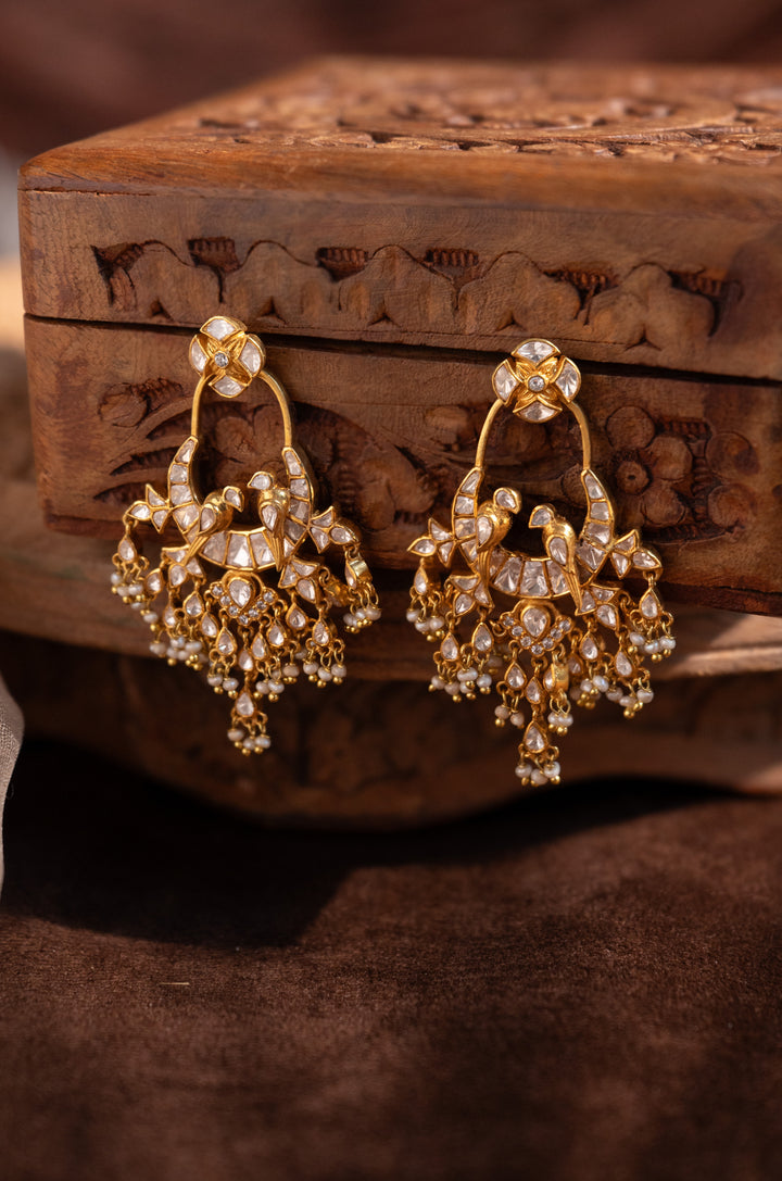 Noorie Silver Polki Earrings