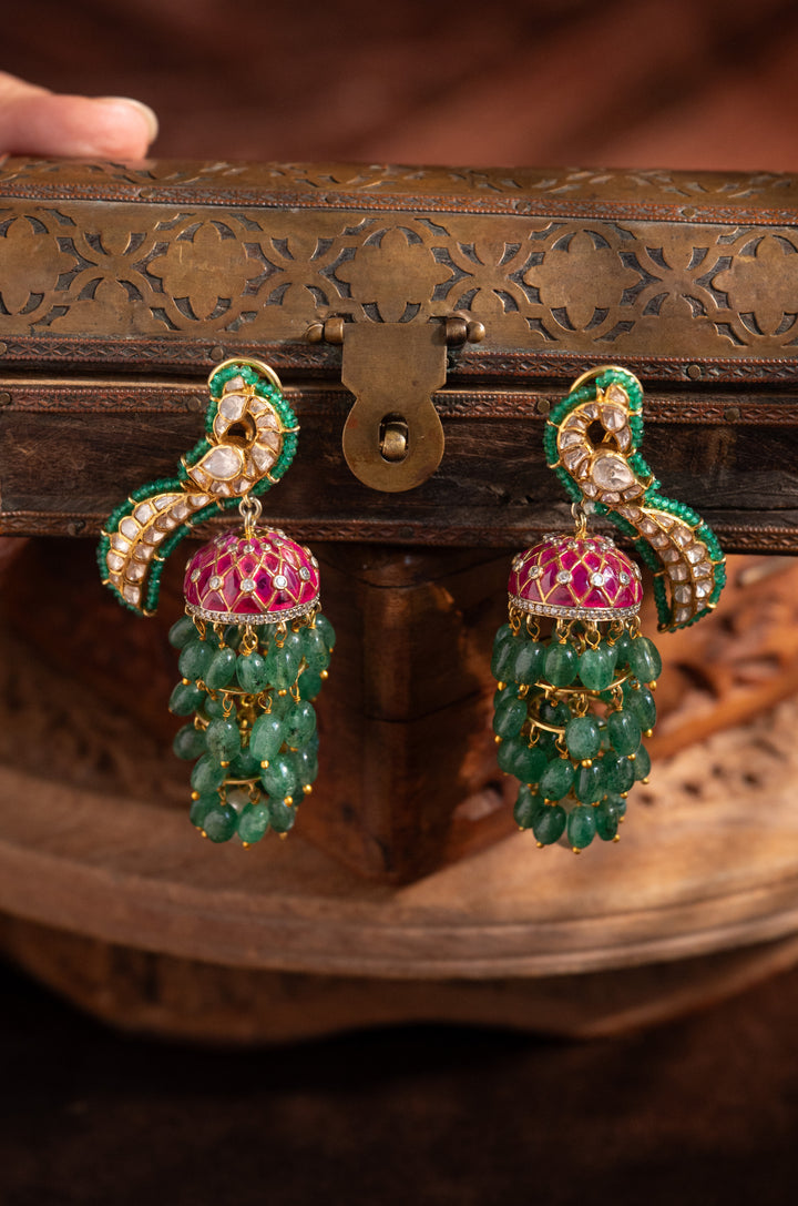 Emery Fine Silver Jhumka Earrings