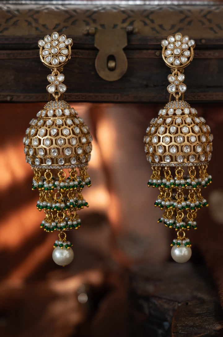 Kasha Polki Jhumka Earrings