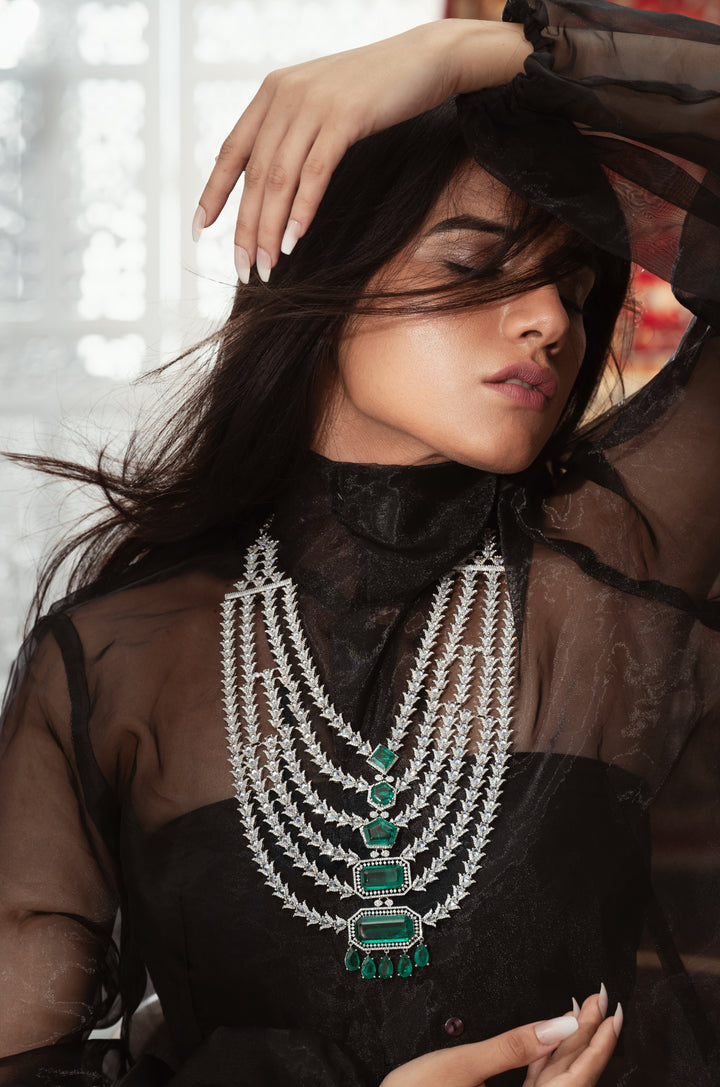 Oaklynn Layered Green Necklace Set