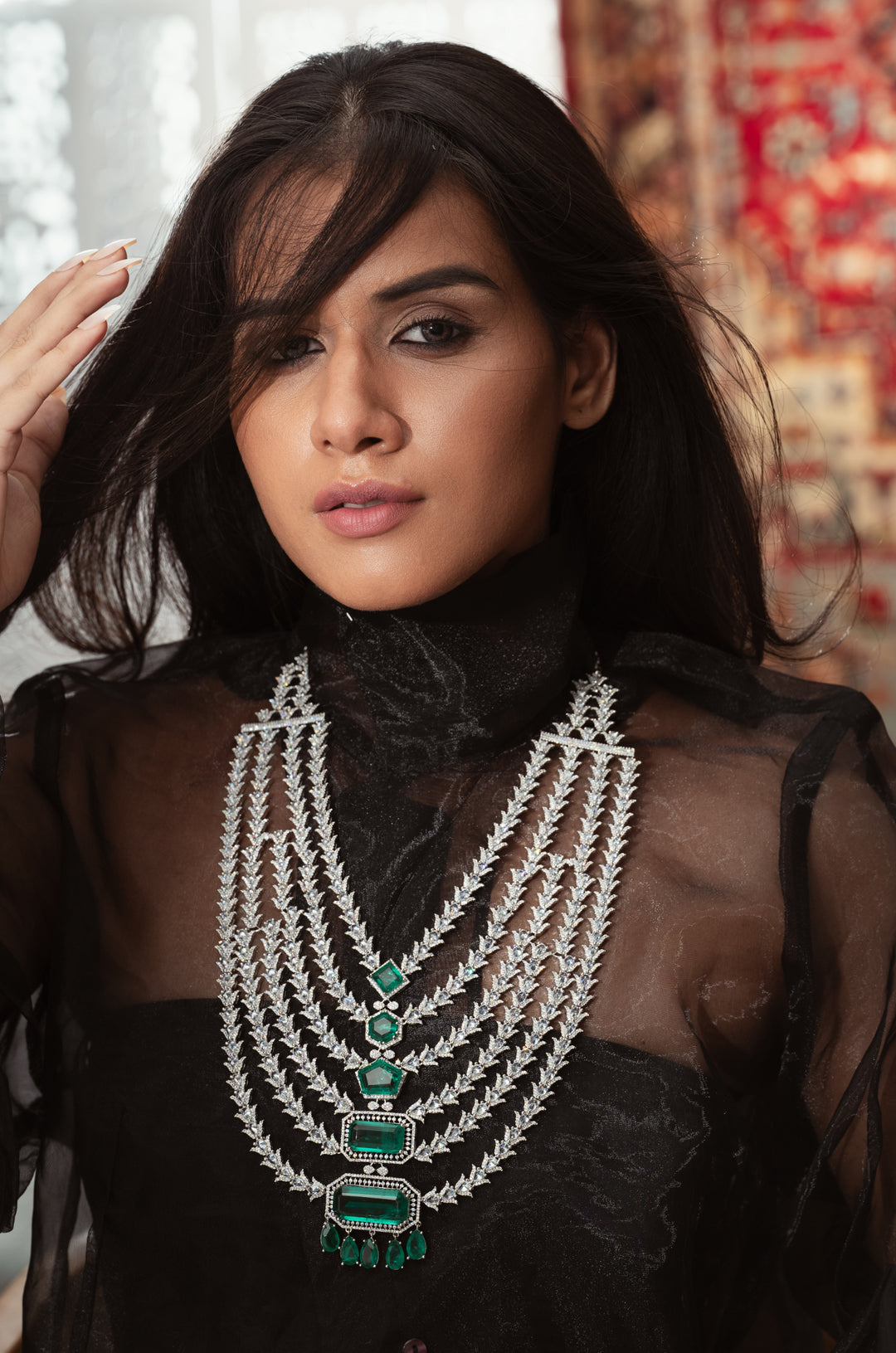 Oaklynn Layered Green Necklace Set