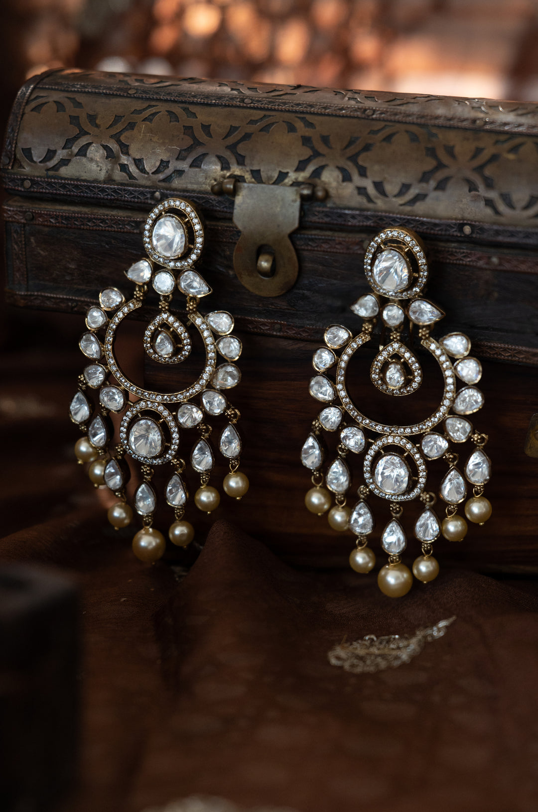 Avessa Polki Chandbali Earrings