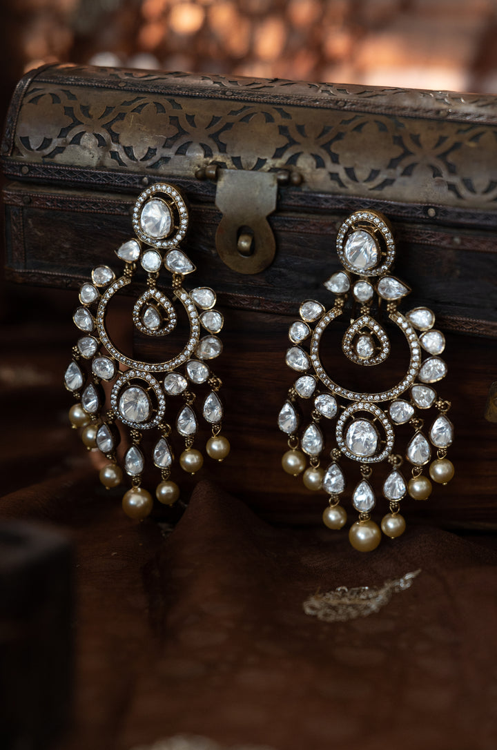 Avessa Polki Chandbali Earrings