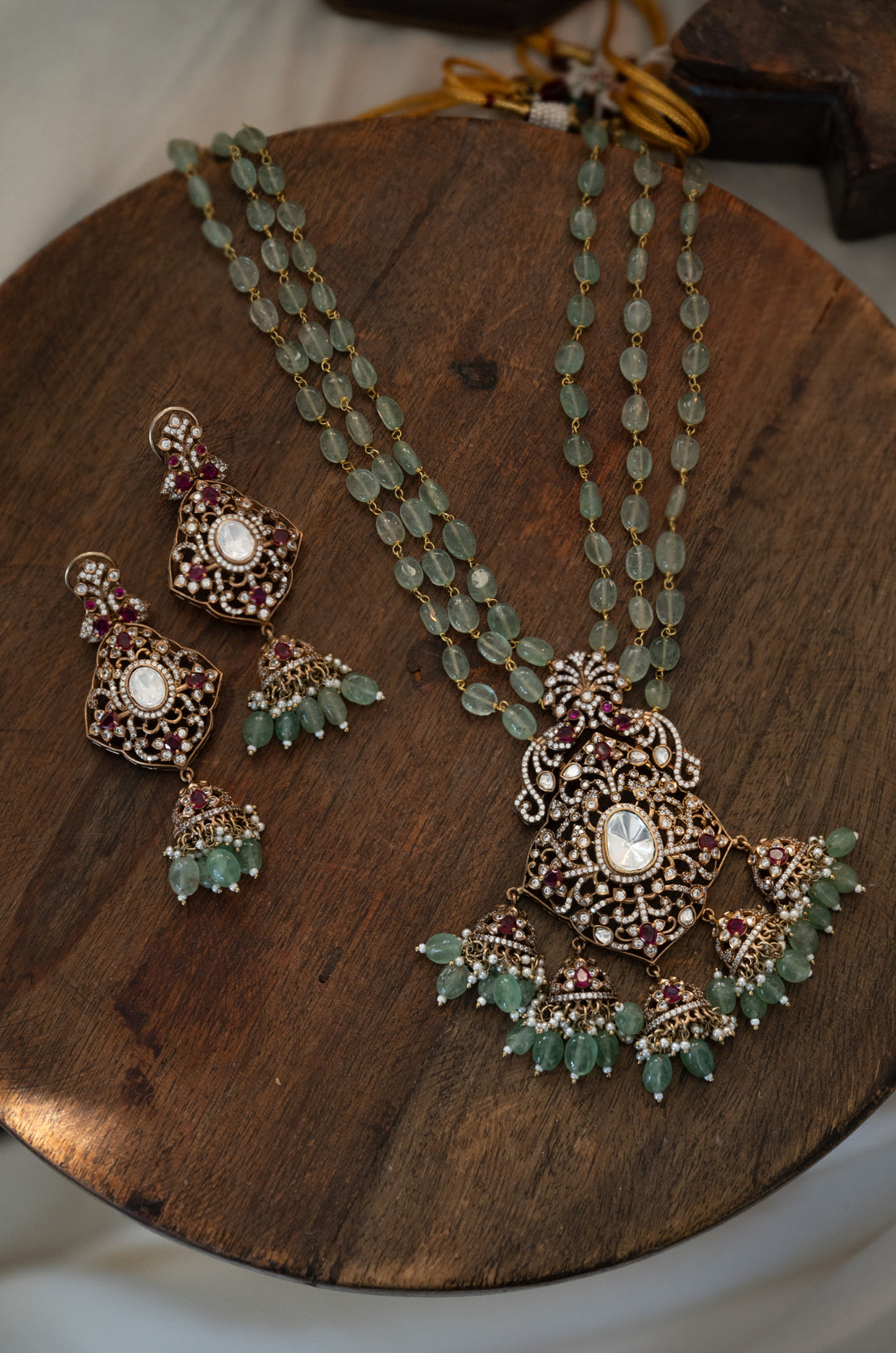 Shaye Mint Polki Necklace Set