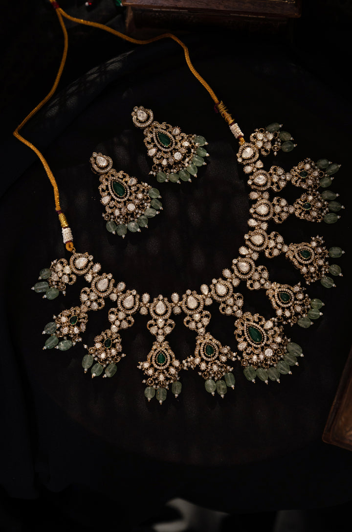 Kani Mint Polki Necklace Set