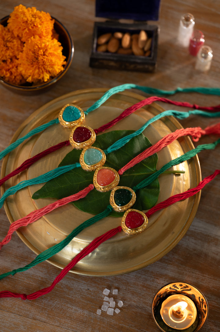 Agaste Kundan Rakhi Set of 6