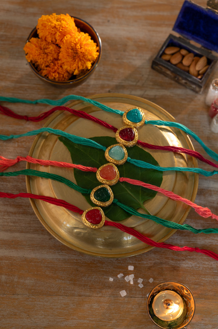 Agaste Kundan Rakhi Set of 6