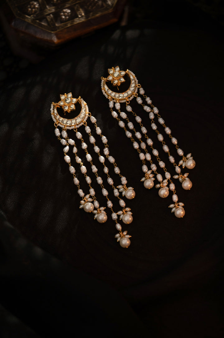 Shikha Kundan Pearls Earrings