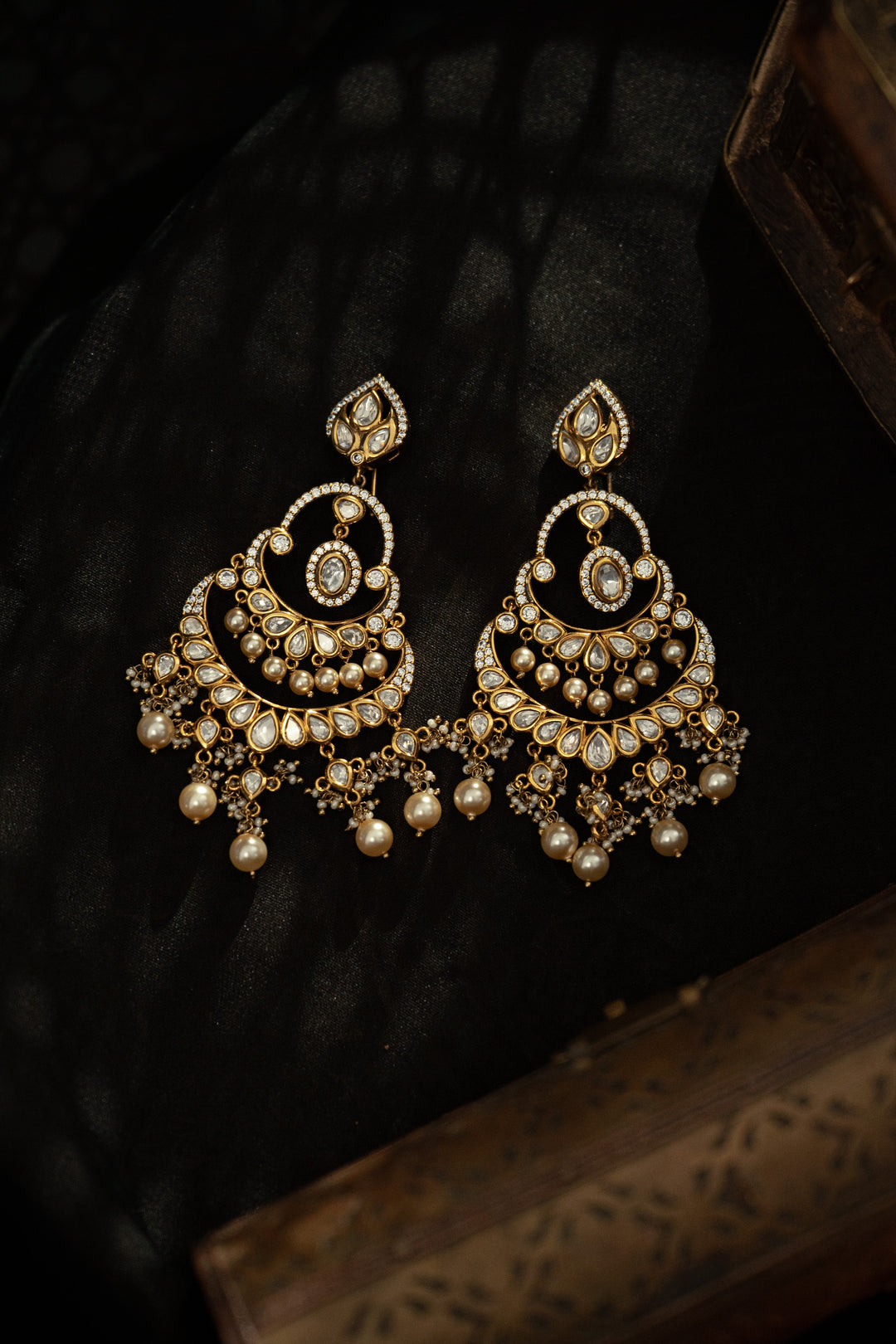 Amrita Polki Chandbali Earrings