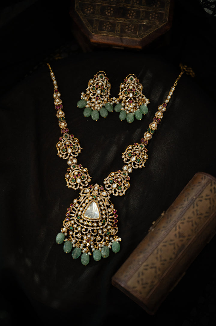 Verisha Mint Polki Necklace Set