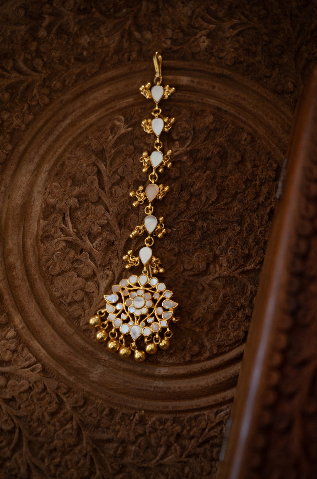 Veda Silver Polki Maangtikka