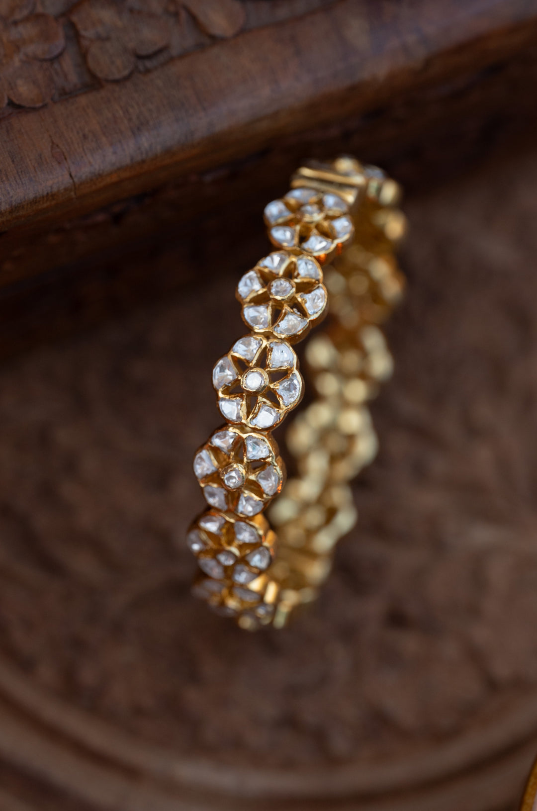 Walia Polki Silver Bangle