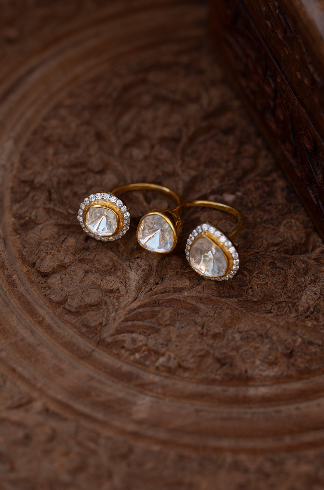 Gia Silver Polki Ring