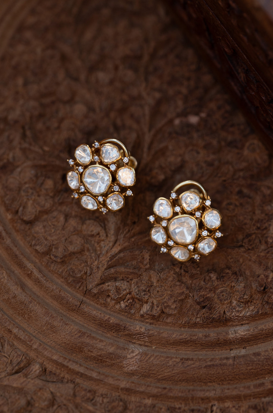 Vashi Silver Polki Studs
