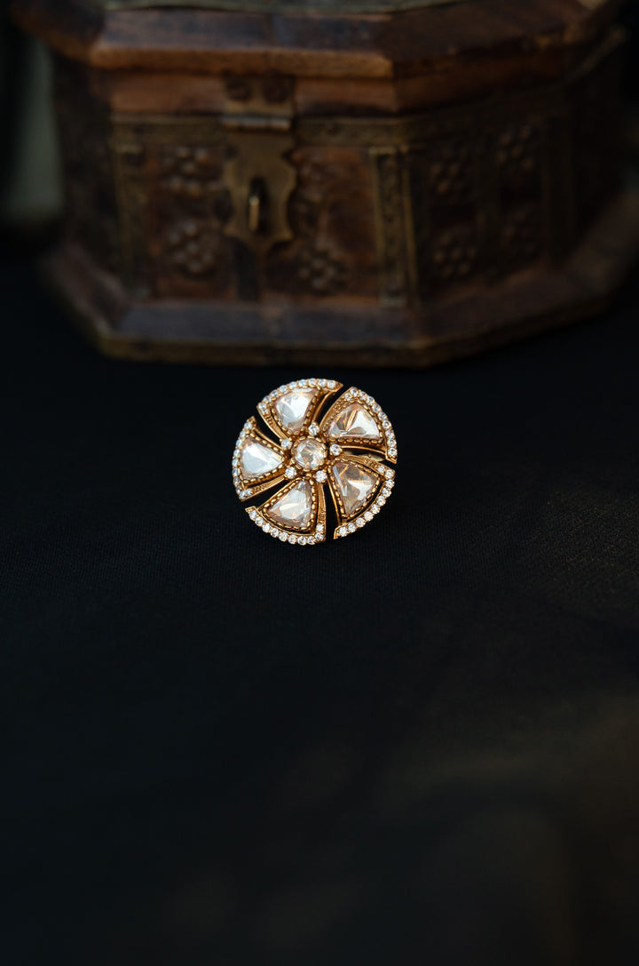 Kiya Floral Polki Ring