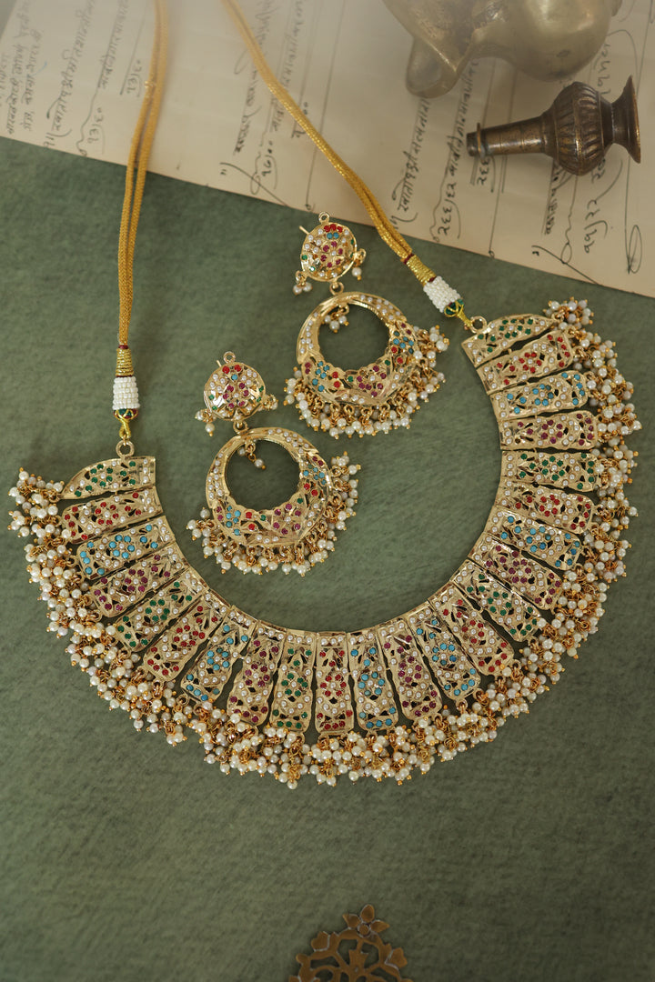 Shirin Multicolored Jadau Necklace Set