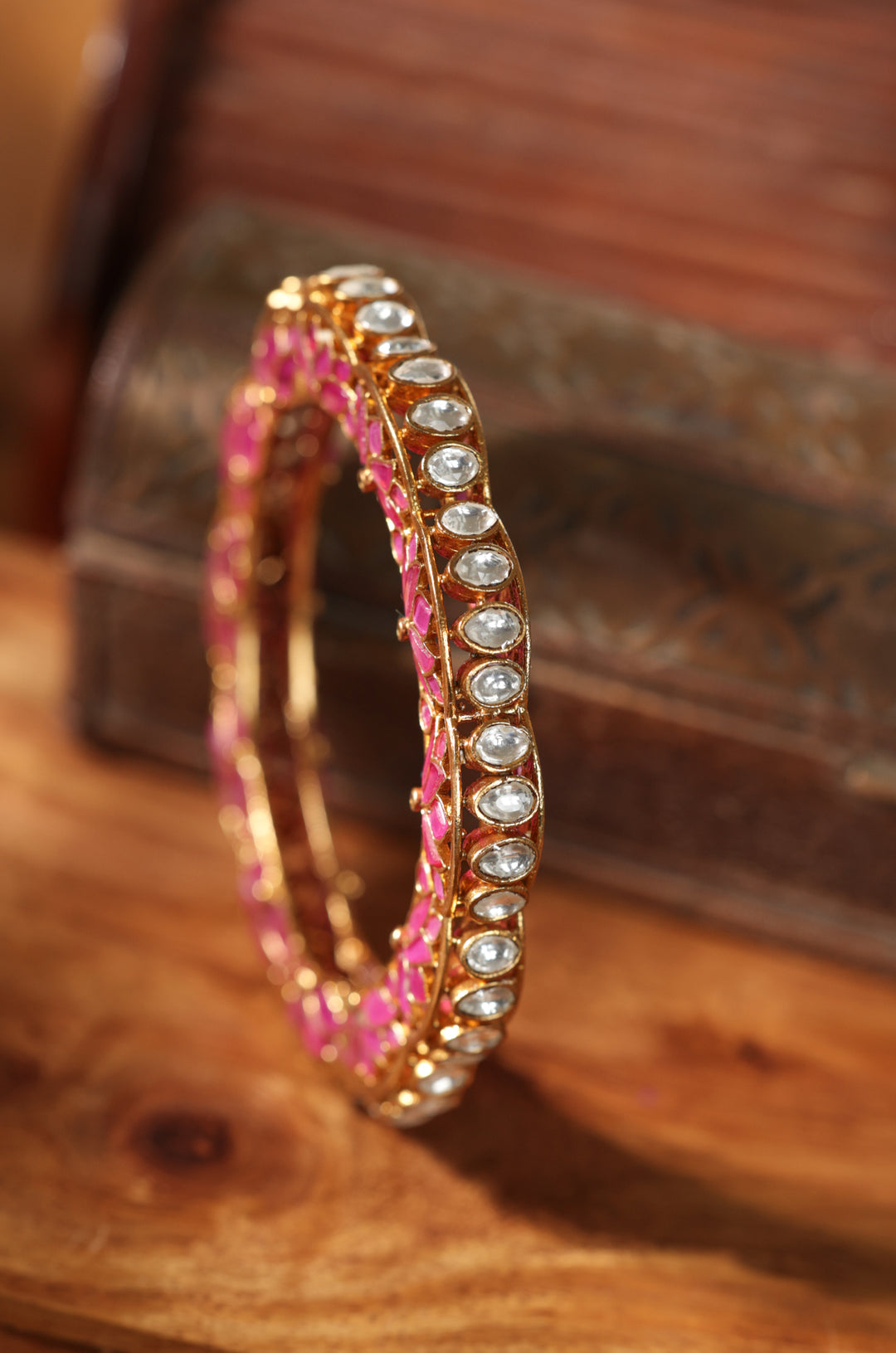 Parva Pink Polki Bangle