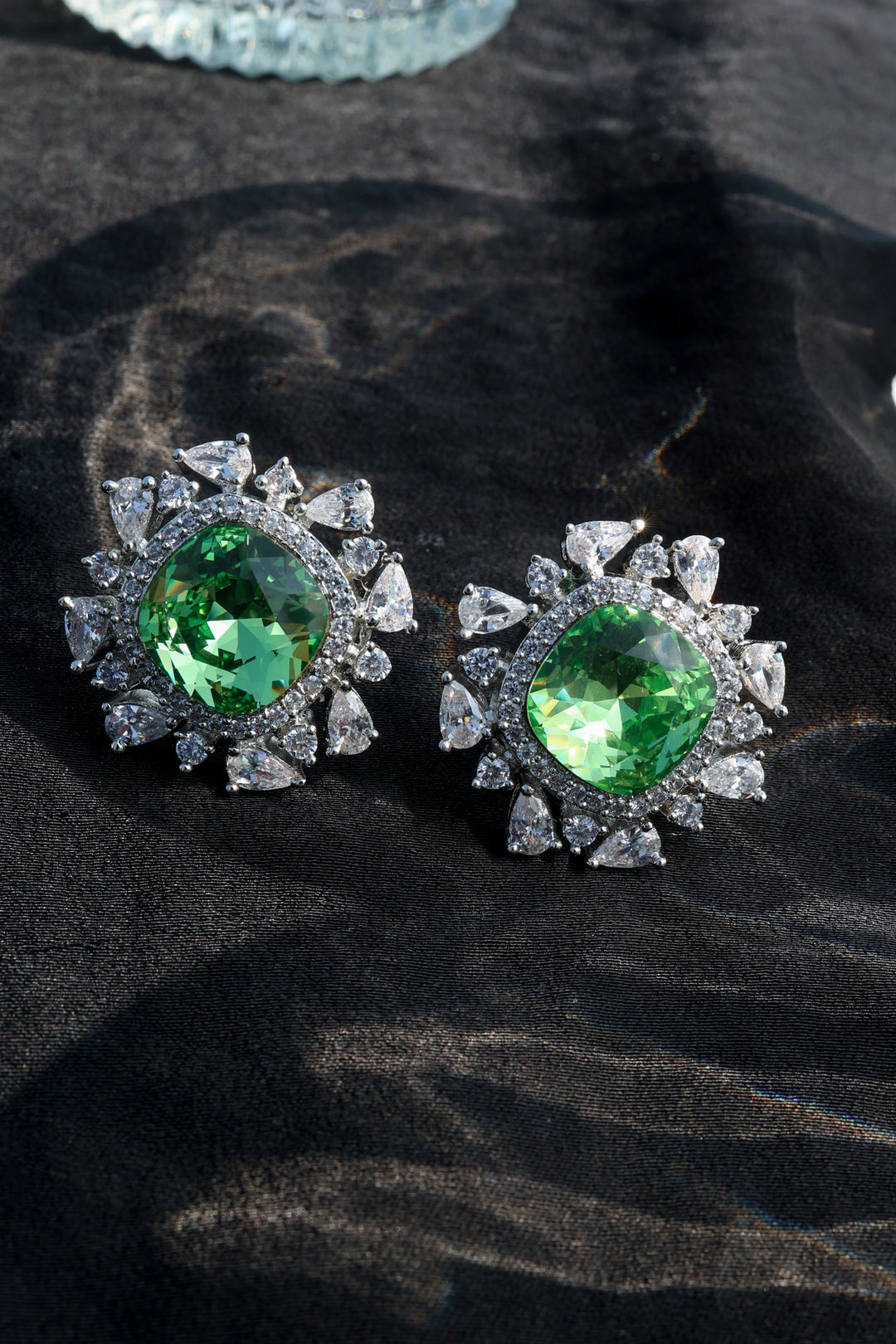 Alexa Mint Faux Diamond Earrings