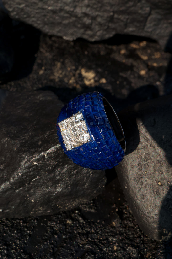 Grace Blue Faux Diamond Ring