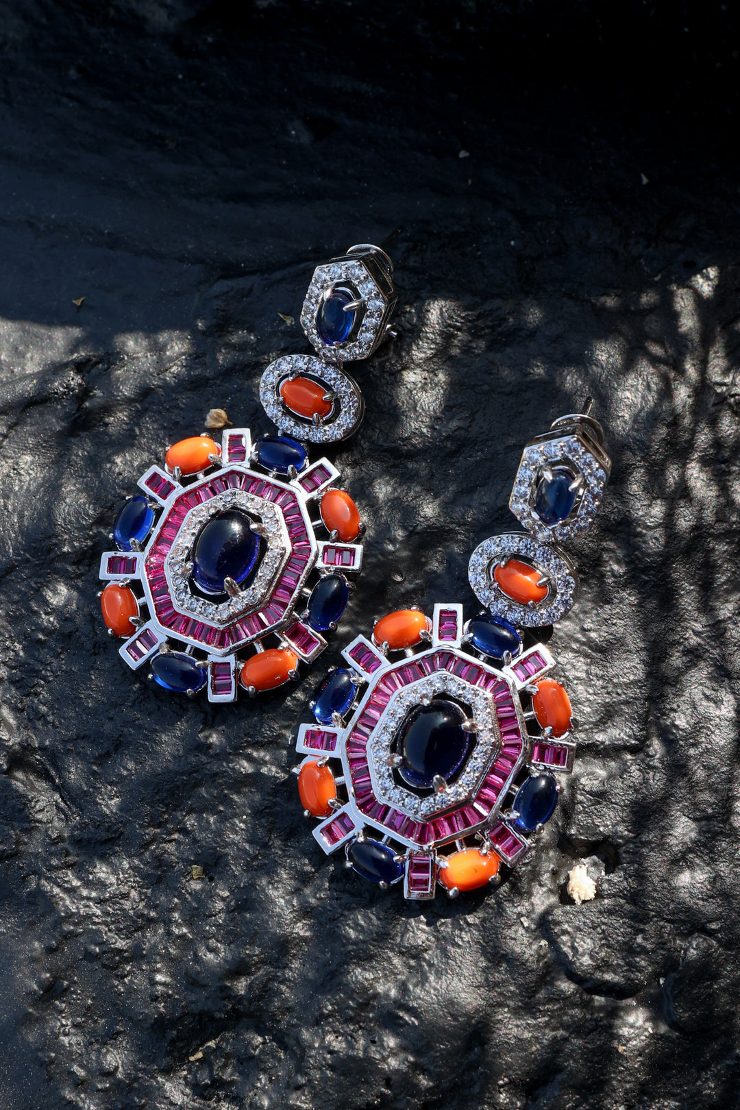Elena Multicolored Faux Diamond Earrings