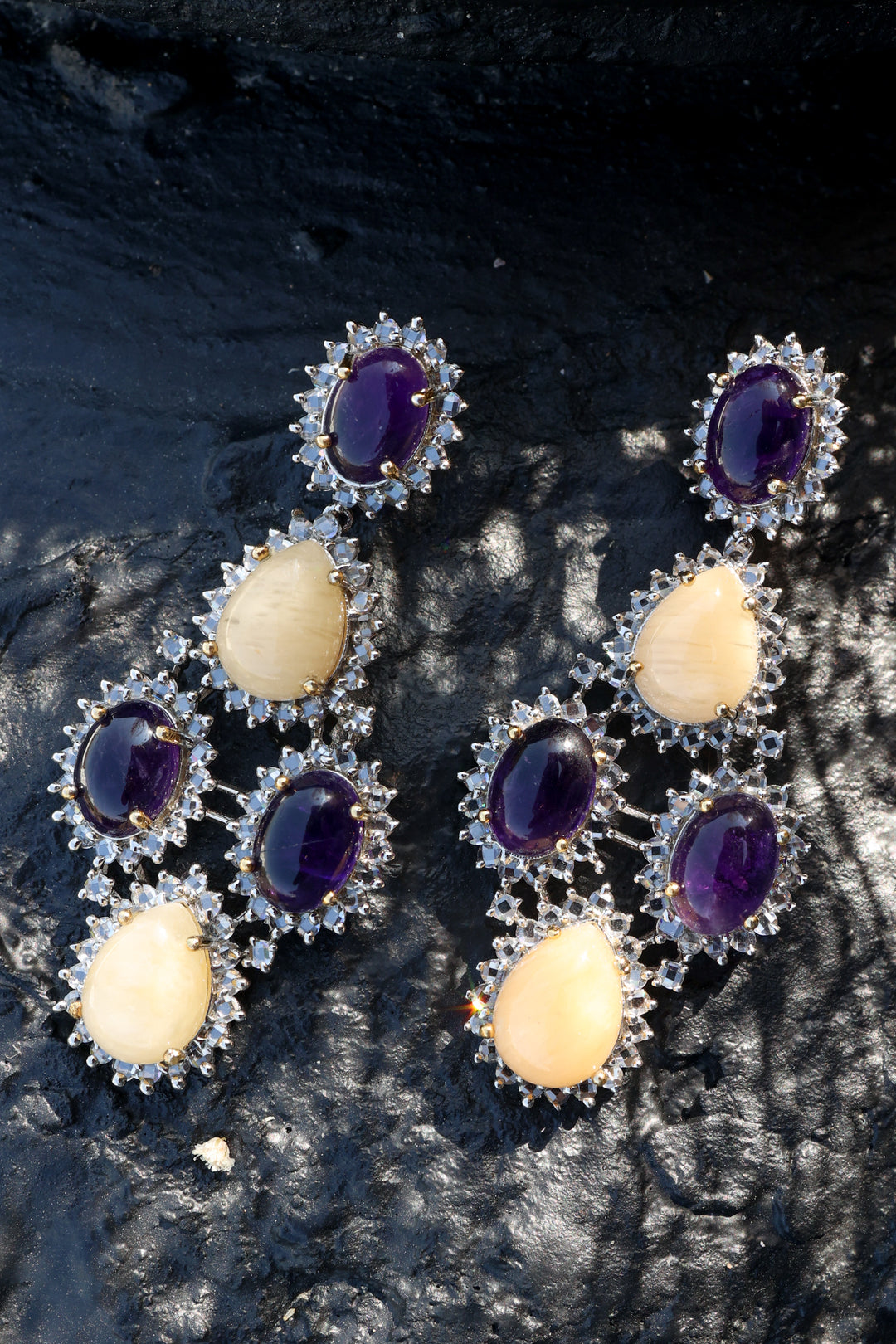 Irya Purple Yellow Earrings