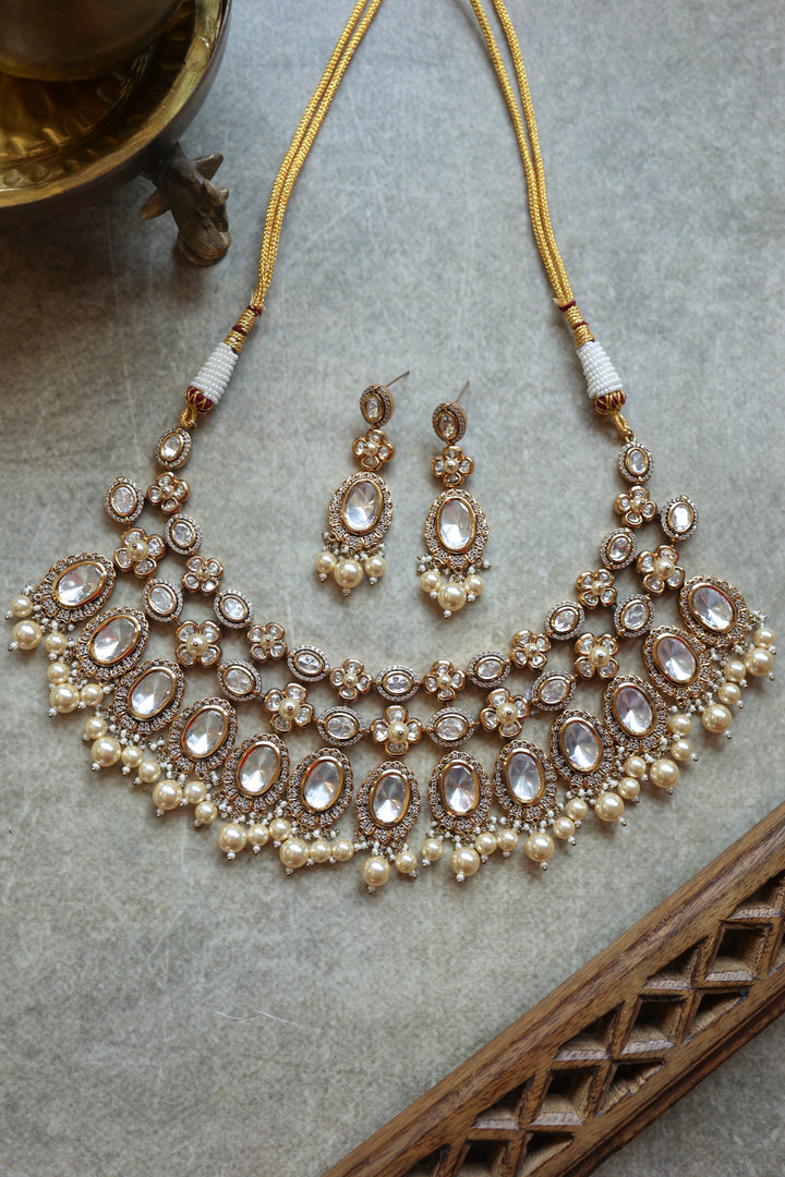 Aashwith Victorian Polki Necklace Set