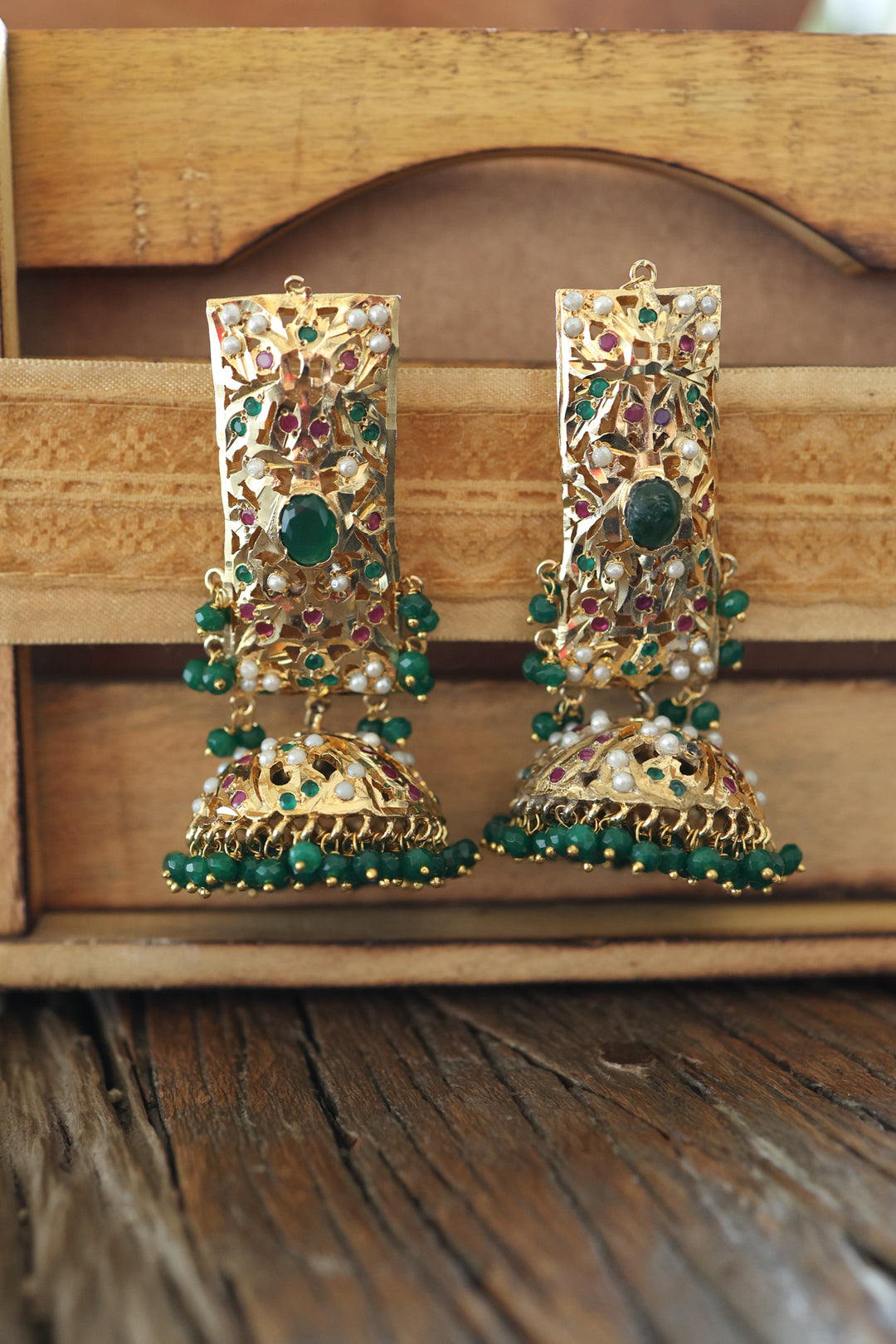 Ophelia Green Jadau Earrings