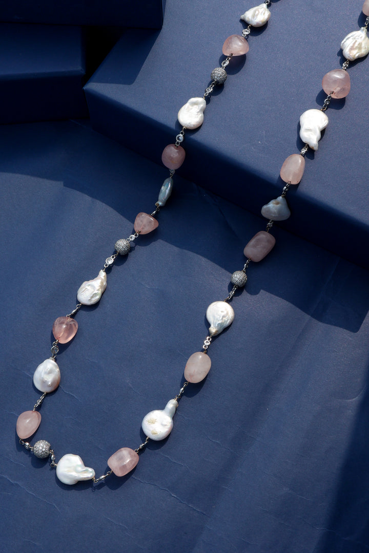Hestia Pink Pearl Necklace