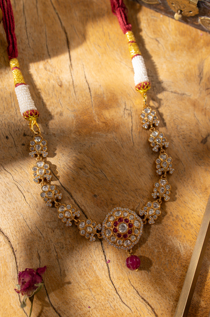 Pari Red Polki Necklace