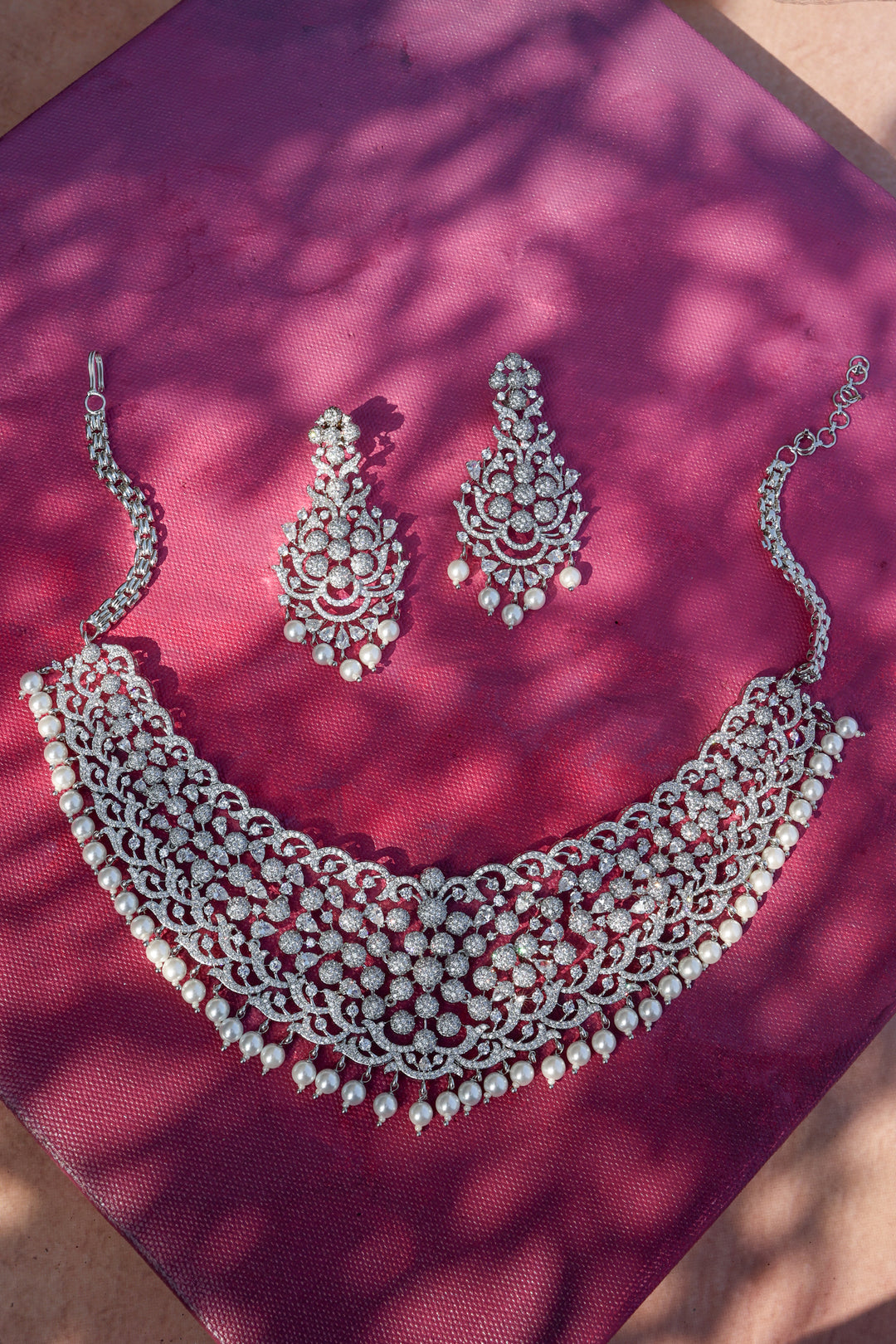 Reese Faux Diamond Necklace Set