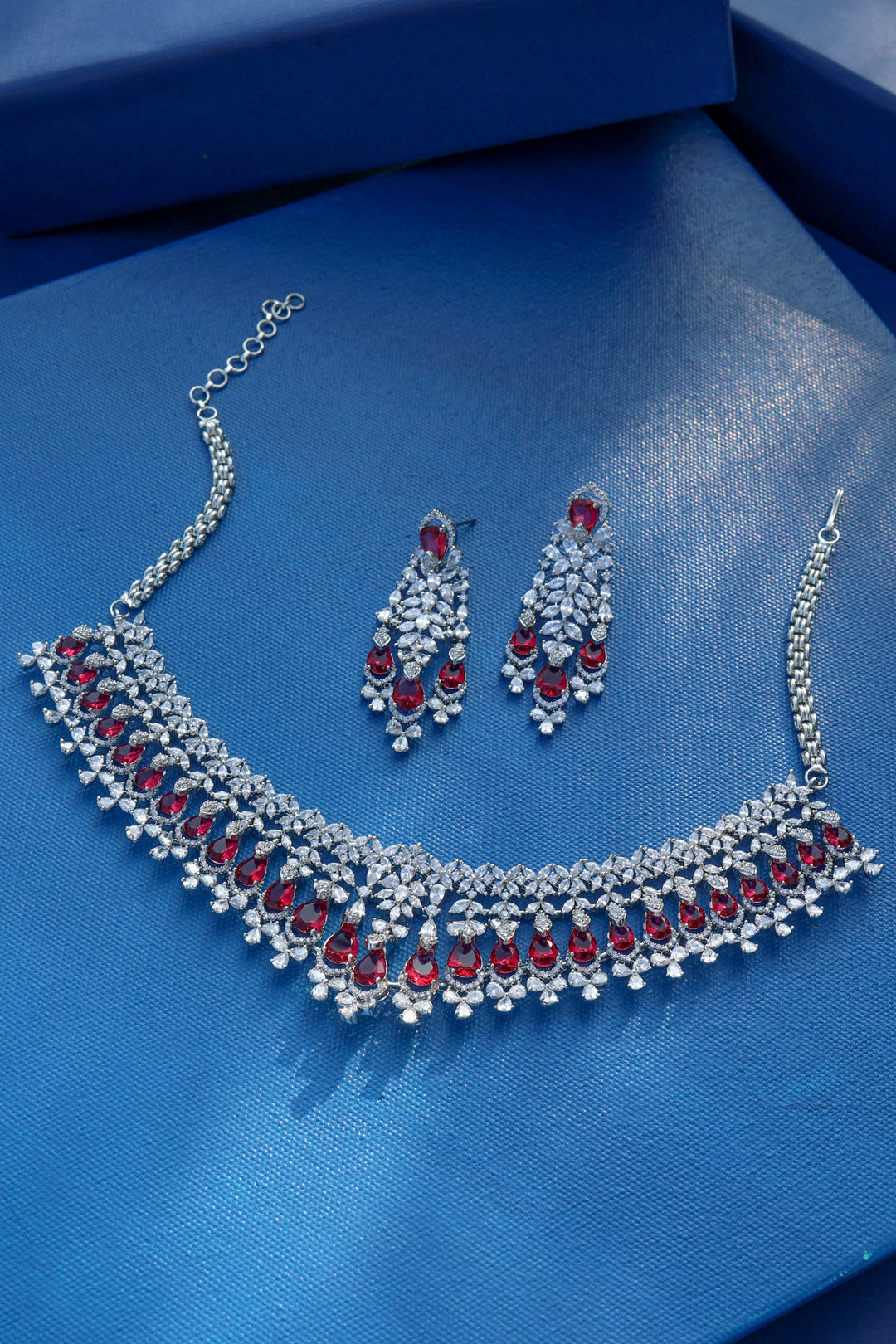 Haven Red Tear Drop Necklace Set