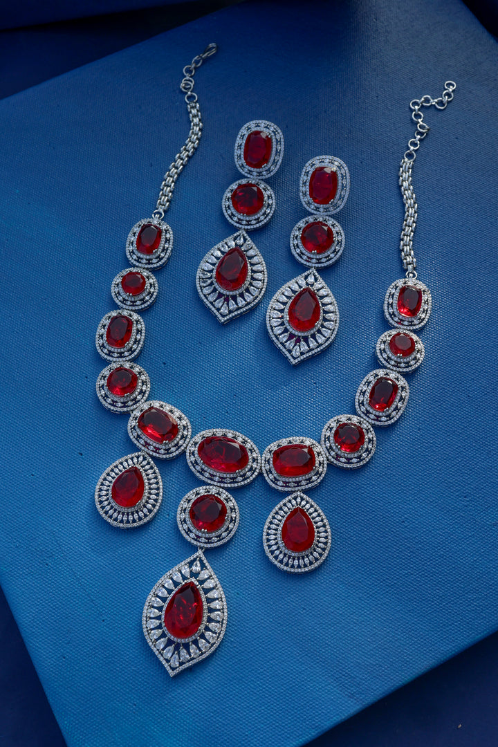 Molly Red Statement Necklace Set