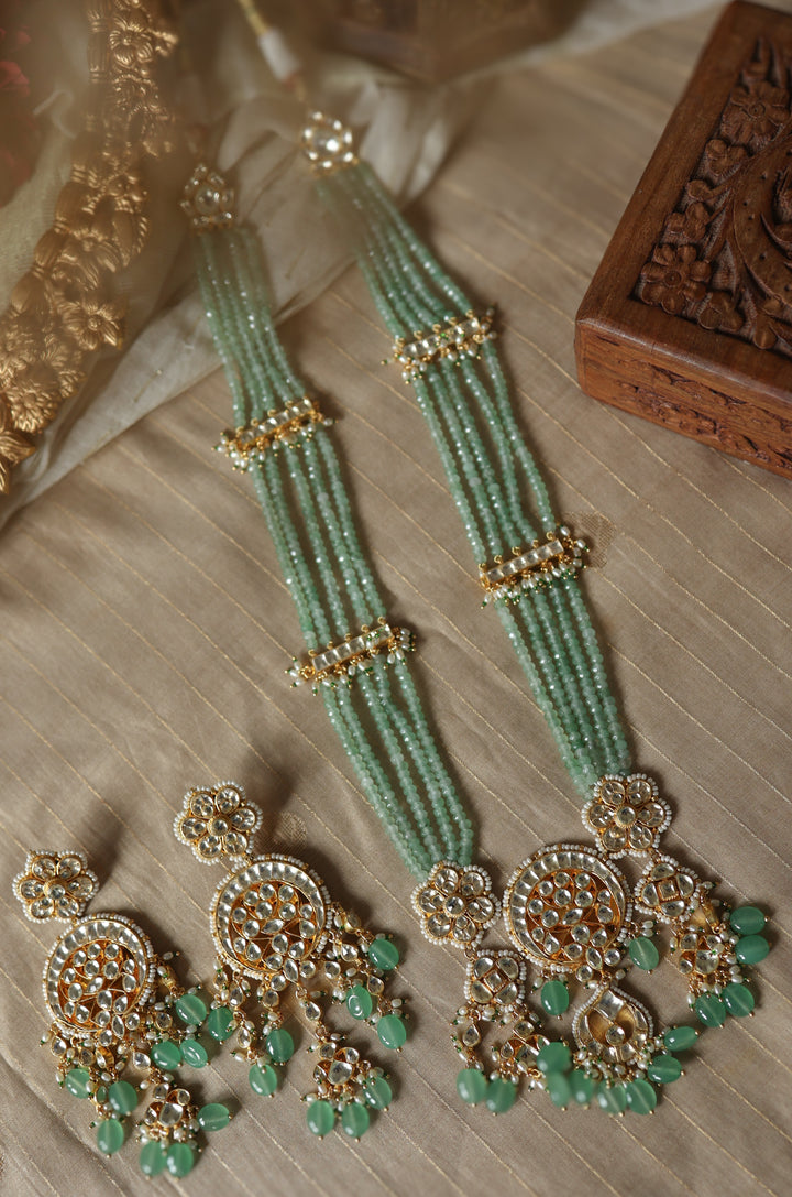 Zilmil Mint Kundan Necklace Set