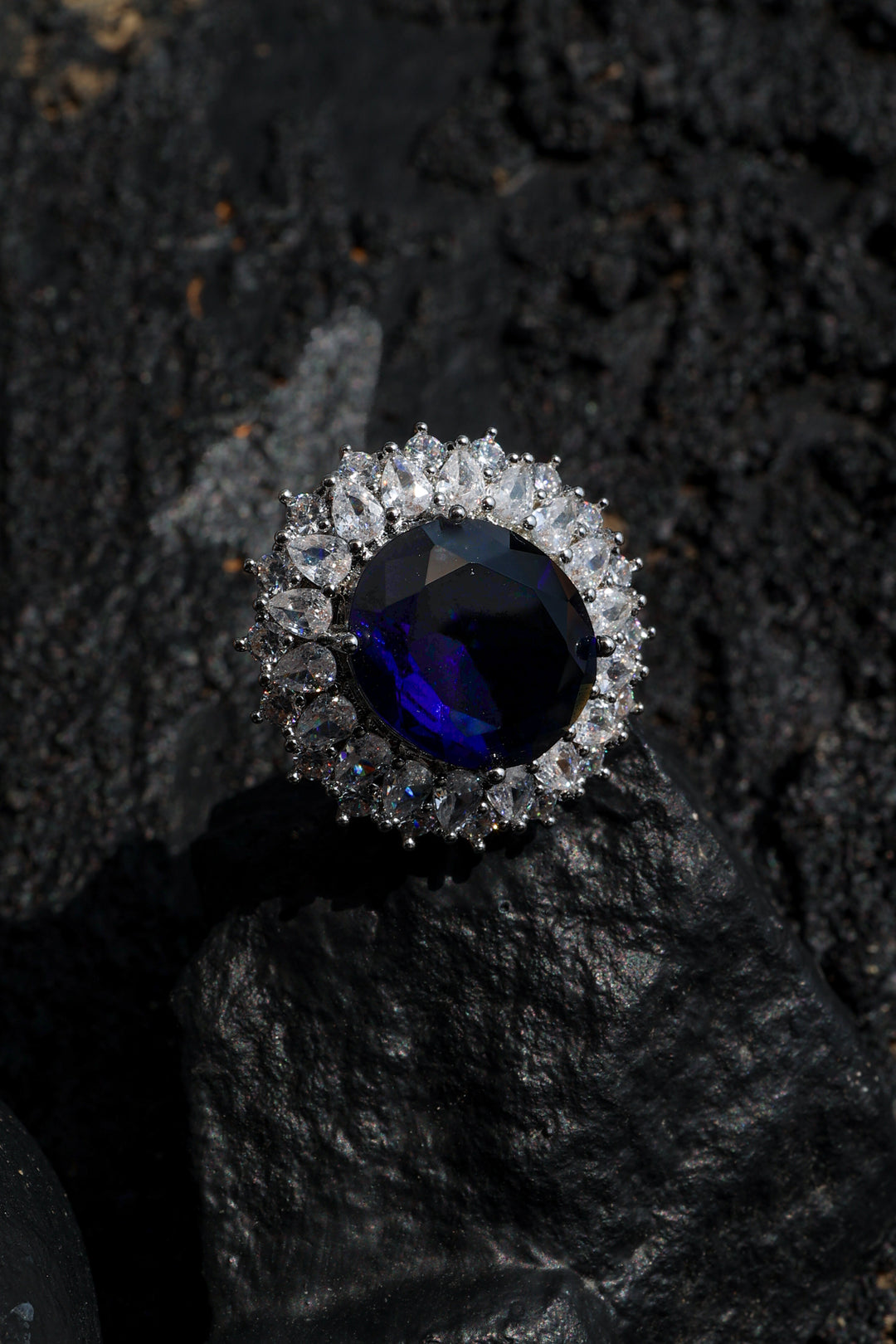 Olivia Blue Faux Diamond Ring