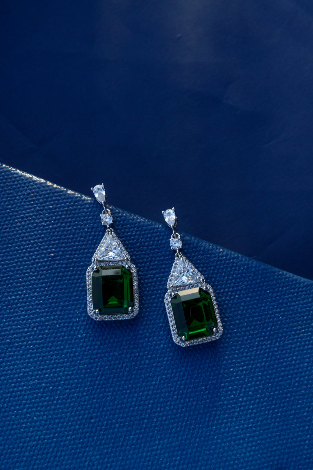 Nena Green Faux Diamond Earrings