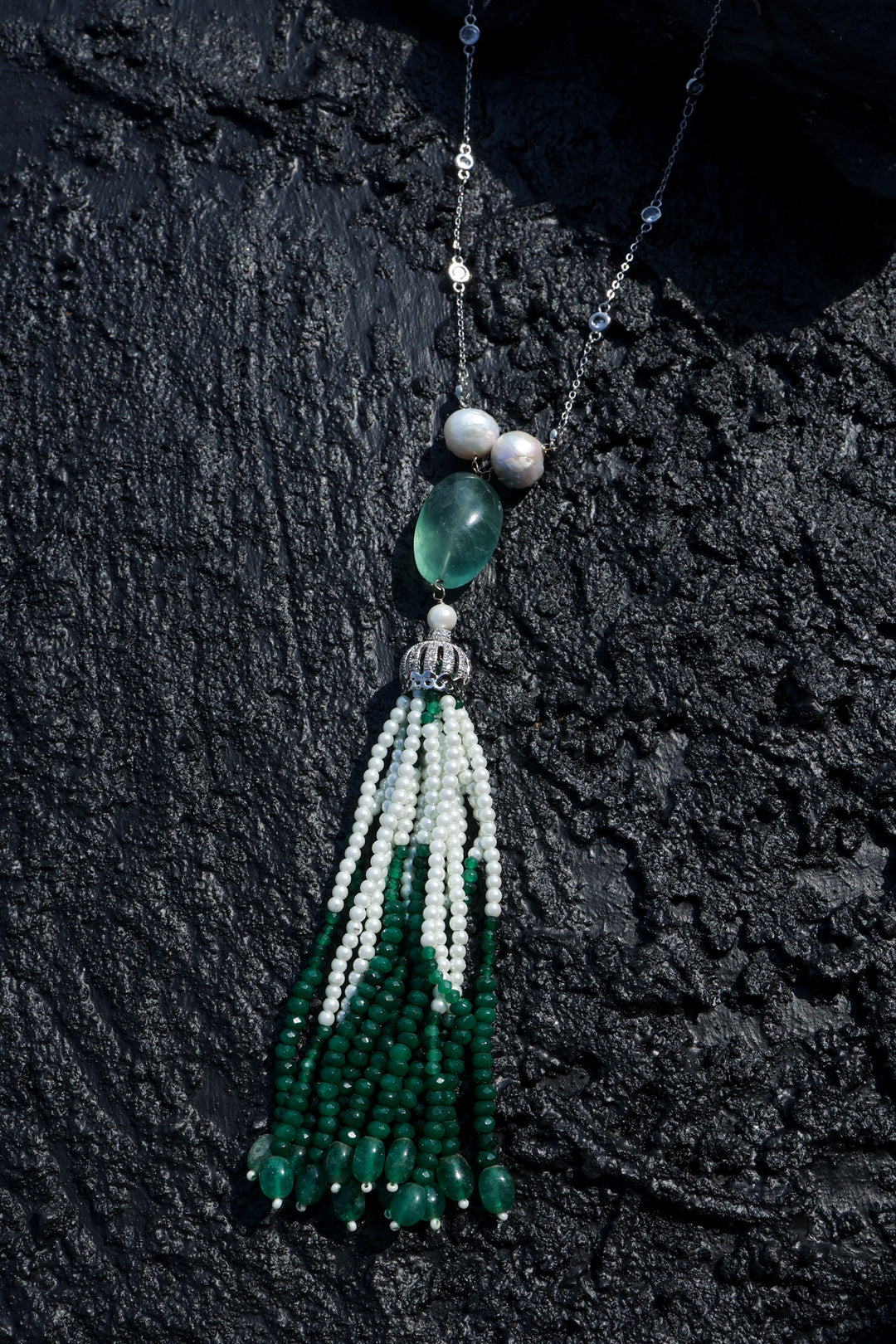 Gallen Green Tassel Necklace