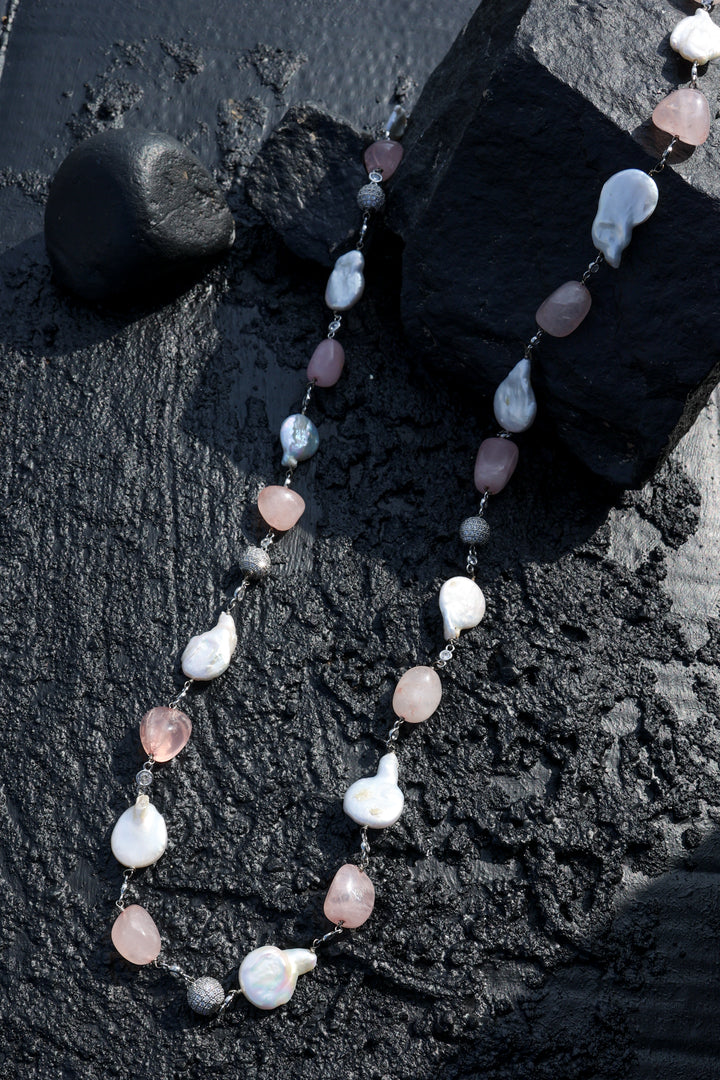 Hestia Pink Pearl Necklace