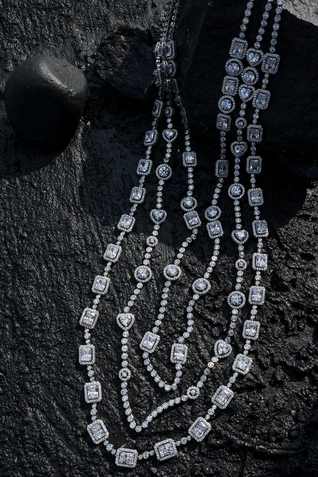 Verte Silver Layered Necklace