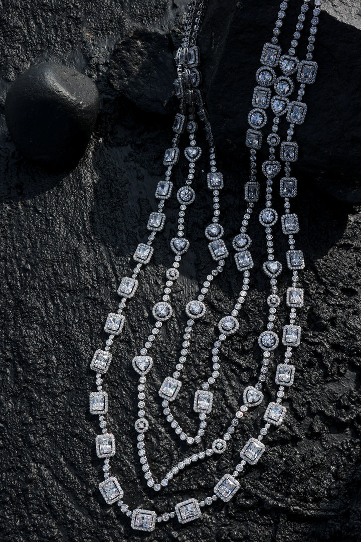 Verte Silver Layered Necklace