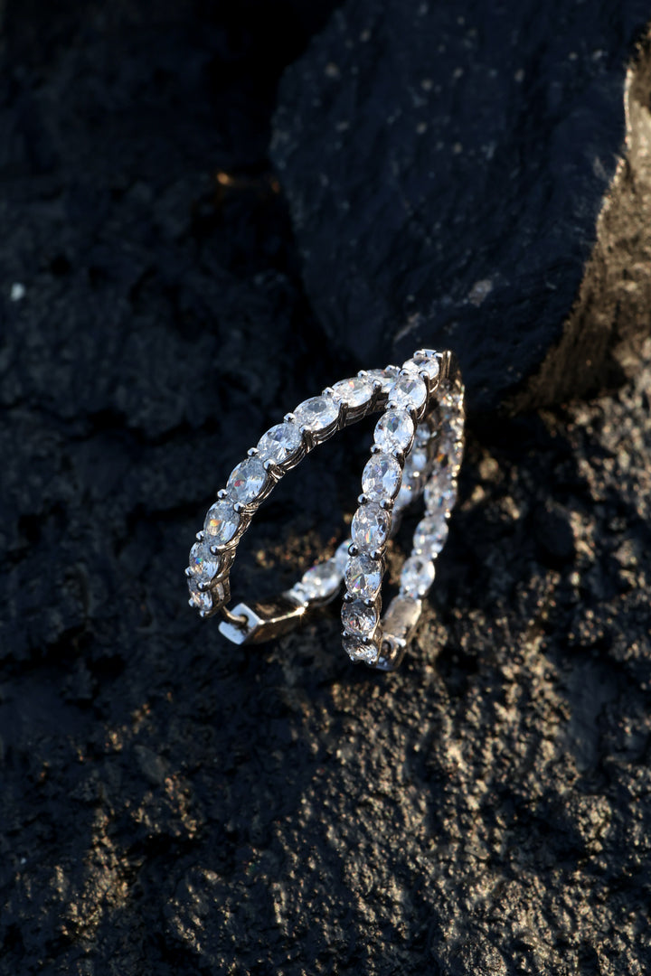 Claire Faux Diamond Hoops